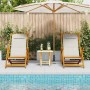 Silla de playa con cojín 2 pcs Marrón 61.5 x 123 x 82cm en Sillas de jardín | Comprar online en Foru.es