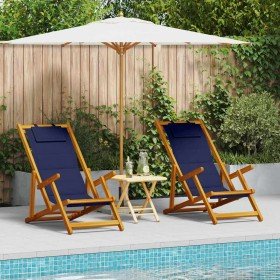 Silla de playa con cojín 2 pcs Marrón 61.5 x 123 x 82cm en Sillas de jardín | Comprar online en Foru.es