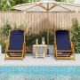 Silla de playa con cojín 2 pcs Marrón 61.5 x 123 x 82cm en Sillas de jardín | Comprar online en Foru.es