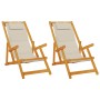 Silla de playa con cojín 2 pcs Marrón 61.5 x 123 x 82cm en Sillas de jardín | Comprar online en Foru.es