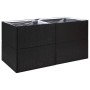 Jardinera de ratán sintético negro 157x80x80 cm de vidaXL, Maceteros y jardineras - Ref: Foro24-319174, Precio: 138,21 €, Des...