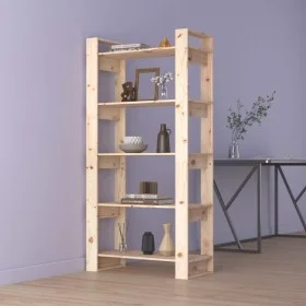 Estantería/divisor de espacios madera maciza 80x35x160 cm de vidaXL, Librerías y estanterías - Ref: Foro24-813909, Precio: 88...
