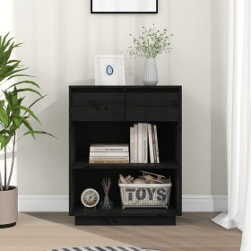 Mesa consola de madera maciza de pino negro 60x34x75 cm de vidaXL, Aparadores - Ref: Foro24-813838, Precio: 62,40 €, Descuent...