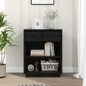 Mesa consola de madera maciza de pino negro 60x34x75 cm de vidaXL, Aparadores - Ref: Foro24-813838, Precio: 61,75 €, Descuent...