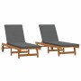 Tumbona 2-persona 2 pcs Marrón Madera de Acacia Sólida en Tumbonas | Comprar online en Foru.es