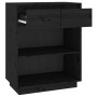 Mesa consola de madera maciza de pino negro 60x34x75 cm de vidaXL, Aparadores - Ref: Foro24-813838, Precio: 62,40 €, Descuent...