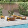 Tumbona 2-persona 2 pcs Marrón Madera de Acacia Sólida en Tumbonas | Comprar online en Foru.es