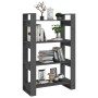 Estantería/divisor de espacios madera de pino gris 80x35x125 cm de vidaXL, Librerías y estanterías - Ref: Foro24-813906, Prec...