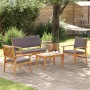 Conjunto de sofás de jardín 4 pcs Marrón 120 x 65,5 x 79 cm en Sofás de exterior | Comprar online en Foru.es