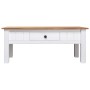 Mesa de centro madera de pino estilo Panamá blanco 100x60x45 cm en Mesas de centro | Comprar online en Foru.es