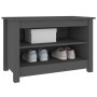 Banco zapatero madera de pino maciza gris 70x38x45,5 cm de vidaXL, Zapateros y organizadores de calzado - Ref: Foro24-813771,...