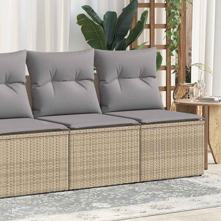 Set sofás jardín y cojines 2 pzas ratán sintético acacia beige en Conjuntos de jardín | Comprar online en Foru.es