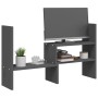Soporte para monitor madera maciza pino gris (39-72)x17x43 cm de vidaXL, Bases y elevadores para ordenadores - Ref: Foro24-81...