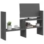 Soporte para monitor madera maciza pino gris (39-72)x17x43 cm de vidaXL, Bases y elevadores para ordenadores - Ref: Foro24-81...