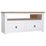 Mueble esquinero TV madera pino estilo Panamá blanco 93x49x49cm en Muebles TV | Comprar online en Foru.es