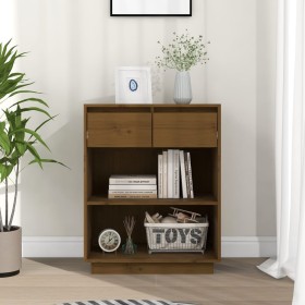 Mesa consola de madera maciza de pino marrón miel 60x34x75 cm de vidaXL, Aparadores - Ref: Foro24-813837, Precio: 66,34 €, De...