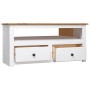 Mueble esquinero TV madera pino estilo Panamá blanco 93x49x49cm en Muebles TV | Comprar online en Foru.es