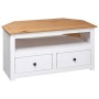 Mueble esquinero TV madera pino estilo Panamá blanco 93x49x49cm en Muebles TV | Comprar online en Foru.es