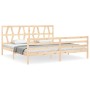 Estructura de cama con cabecero madera maciza 200x200 cm de vidaXL, Camas y somieres - Ref: Foro24-3194396, Precio: 145,26 €,...