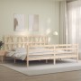 Estructura de cama con cabecero madera maciza 200x200 cm de vidaXL, Camas y somieres - Ref: Foro24-3194396, Precio: 145,26 €,...