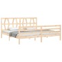 Estructura de cama con cabecero madera maciza 200x200 cm de vidaXL, Camas y somieres - Ref: Foro24-3194396, Precio: 145,26 €,...