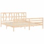 Estructura de cama con cabecero madera maciza 200x200 cm de vidaXL, Camas y somieres - Ref: Foro24-3194396, Precio: 145,26 €,...
