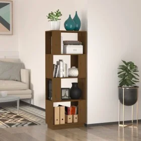 Estantería/divisor espacios madera pino marrón miel 51x25x132cm de vidaXL, Librerías y estanterías - Ref: Foro24-814042, Prec...