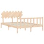 Estructura de cama con cabecero madera maciza 140x190 cm de vidaXL, Camas y somieres - Ref: Foro24-3193446, Precio: 127,39 €,...
