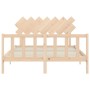 Estructura de cama con cabecero madera maciza 140x190 cm de vidaXL, Camas y somieres - Ref: Foro24-3193446, Precio: 127,39 €,...