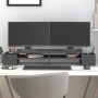 Soporte para monitor madera maciza de pino gris 100x27,5x15 cm de vidaXL, Bases y elevadores para ordenadores - Ref: Foro24-8...