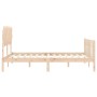 Estructura de cama con cabecero madera maciza 140x190 cm de vidaXL, Camas y somieres - Ref: Foro24-3193446, Precio: 127,39 €,...