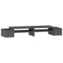 Soporte para monitor madera maciza de pino gris 100x27,5x15 cm de vidaXL, Bases y elevadores para ordenadores - Ref: Foro24-8...