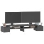 Soporte para monitor madera maciza de pino gris 100x27,5x15 cm de vidaXL, Bases y elevadores para ordenadores - Ref: Foro24-8...