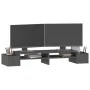 Soporte para monitor madera maciza de pino gris 100x27,5x15 cm de vidaXL, Bases y elevadores para ordenadores - Ref: Foro24-8...
