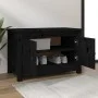 Armario zapatero de madera maciza de pino negro 70x38x45,5 cm de vidaXL, Zapateros y organizadores de calzado - Ref: Foro24-8...