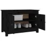 Armario zapatero de madera maciza de pino negro 70x38x45,5 cm de vidaXL, Zapateros y organizadores de calzado - Ref: Foro24-8...