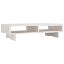 Soporte para monitor madera maciza de pino blanco 60x27x14 cm de vidaXL, Bases y elevadores para ordenadores - Ref: Foro24-81...