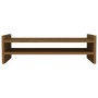 Soporte de monitor madera maciza pino marrón miel 50x27x15 cm de vidaXL, Bases y elevadores para ordenadores - Ref: Foro24-81...