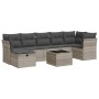 Set de sofás de jardín 8 pzas y cojines ratán sintético gris en Conjuntos de jardín | Comprar online en Foru.es