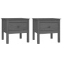 Mesa auxiliar 2 uds madera maciza de pino gris 50x50x49 cm de vidaXL, Mesas auxiliares - Ref: Foro24-813799, Precio: 60,16 €,...