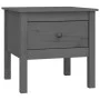 Mesa auxiliar 2 uds madera maciza de pino gris 50x50x49 cm de vidaXL, Mesas auxiliares - Ref: Foro24-813799, Precio: 60,16 €,...