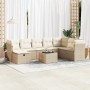 Set de sofás de jardín con cojines 9 pzas ratán sintético beige en Conjuntos de jardín | Comprar online en Foru.es