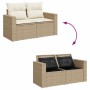 Set sofás de jardín 7 piezas y cojines ratán sintético beige en Conjuntos de jardín | Comprar online en Foru.es