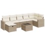 Set de sofás de jardín y cojines 8 piezas ratán sintético beige en Conjuntos de jardín | Comprar online en Foru.es