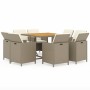 Set comedor de jardín 9 pzas con cojines ratán sintético beige de vidaXL, Conjuntos de jardín - Ref: Foro24-3095528, Precio: ...