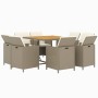 Set comedor de jardín 9 pzas con cojines ratán sintético beige de vidaXL, Conjuntos de jardín - Ref: Foro24-3095528, Precio: ...