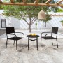 Juego de comedor para jardín 3 piezas ratán sintético negro de vidaXL, Conjuntos de jardín - Ref: Foro24-3098033, Precio: 79,...