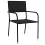 Juego de comedor para jardín 3 piezas ratán sintético negro de vidaXL, Conjuntos de jardín - Ref: Foro24-3098033, Precio: 79,...
