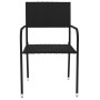 Juego de comedor para jardín 3 piezas ratán sintético negro de vidaXL, Conjuntos de jardín - Ref: Foro24-3098033, Precio: 79,...
