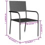 Juego de comedor para jardín 3 piezas ratán sintético negro de vidaXL, Conjuntos de jardín - Ref: Foro24-3098033, Precio: 79,...